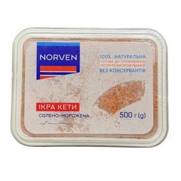 Ікра червона лососева кета морожена 0,5кг ТМ"Norven" 2525 фото
